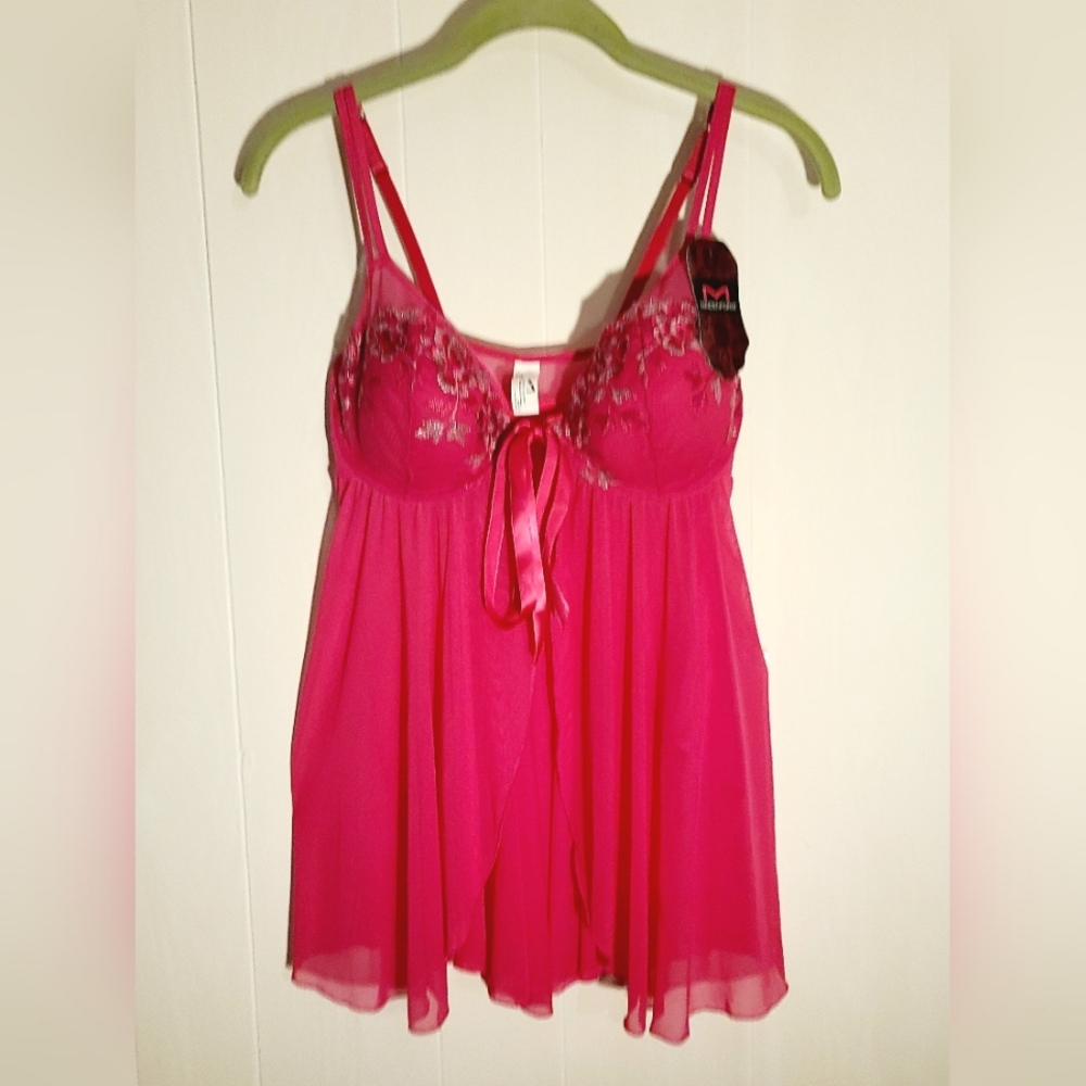 NWT Maidenform Lace Babydoll Lingerie 34D w/attached Thong panties